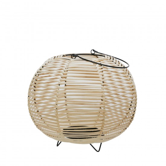 round Wicker/iron Lantern, Natural