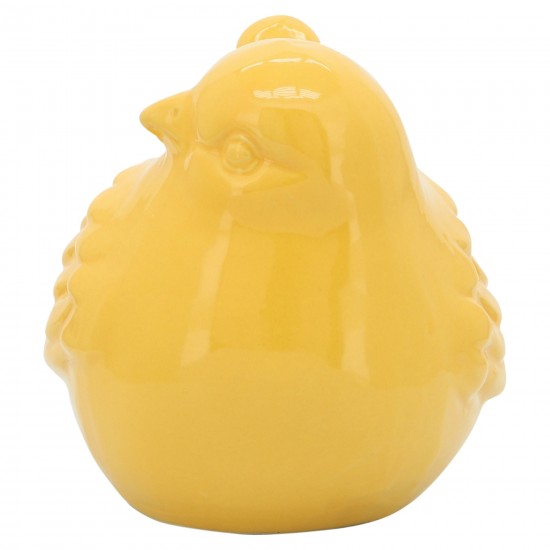 Cer 10" Bird Figurine, Yellow