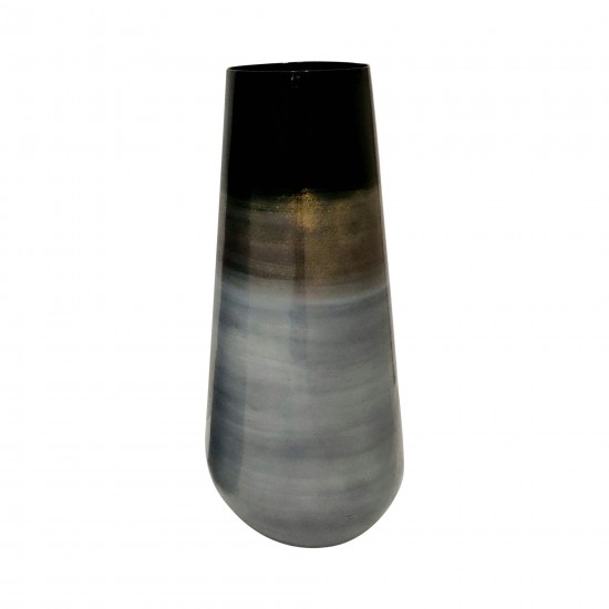 Metal 18"h Alabastron Vase, Multi