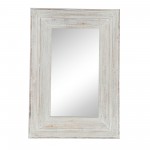 Wood Frame 24 X 36" Wall Mirror, Antique White Wb