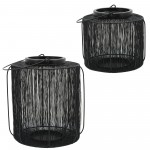 Metal, 13"h Wire Lantern, Black