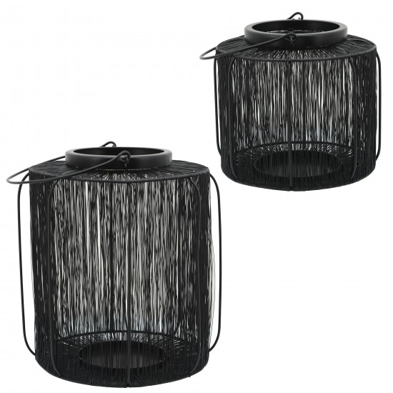 Metal, 13"h Wire Lantern, Black