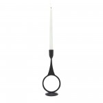 Metal, 10"h Round Taper Candle Holder, Black