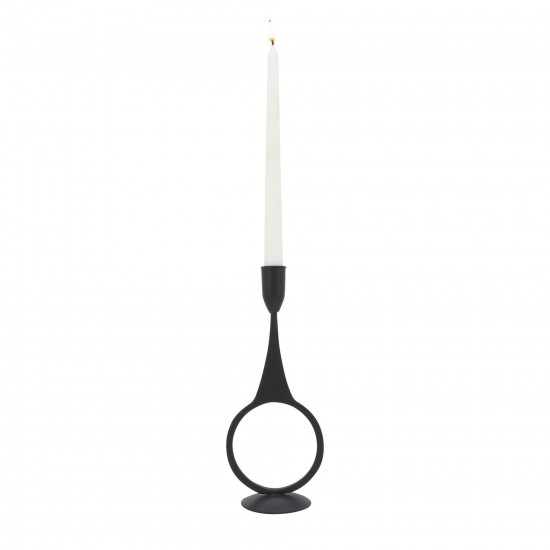 Metal, 10"h Round Taper Candle Holder, Black