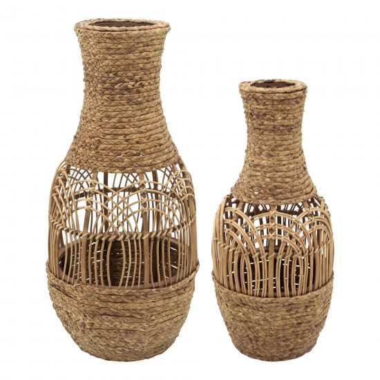 26"h Wicker Vase, Brown