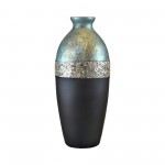 Glass, 16" Tri-colored Glittered Vase, Multi