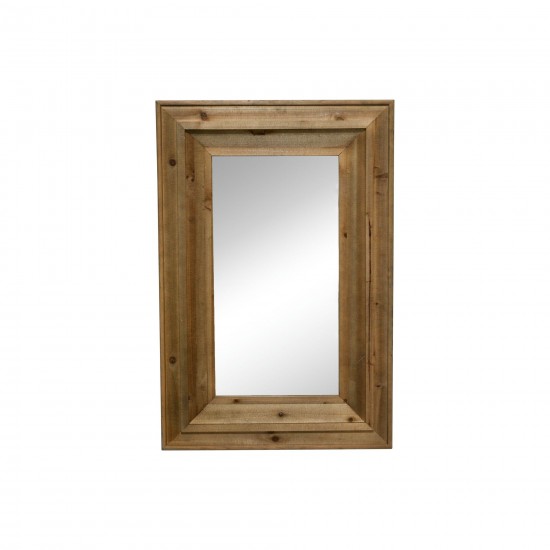 Wood Frame 24 X 36" Wall Mirror, Brown Wb