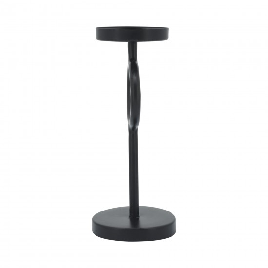 Metal, 10"h Ring Candle Holder, Black