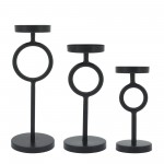 Metal, 10"h Ring Candle Holder, Black