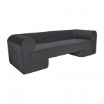 Modern Sofa - Black Oak Base, Gunmetal