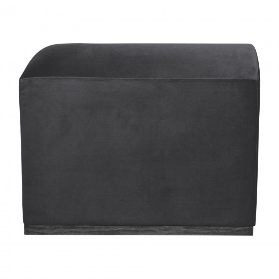 Modern Sofa - Black Oak Base, Gunmetal