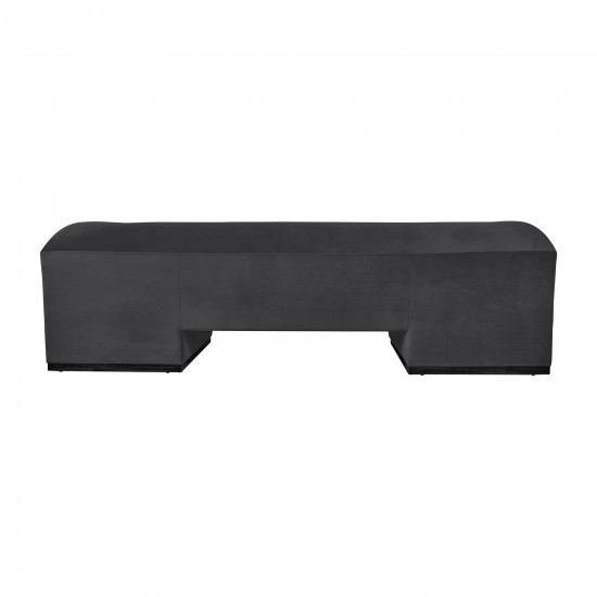 Modern Sofa - Black Oak Base, Gunmetal