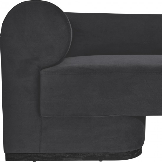 Modern Sofa - Black Oak Base, Gunmetal