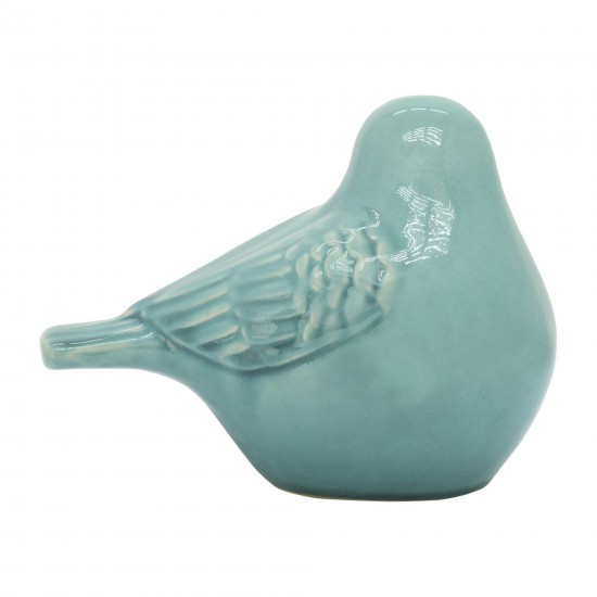 Ceramic Bird Figurine, 8" Sea Green