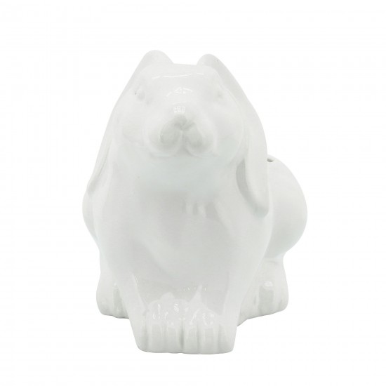 7" Rabbit Planter, White