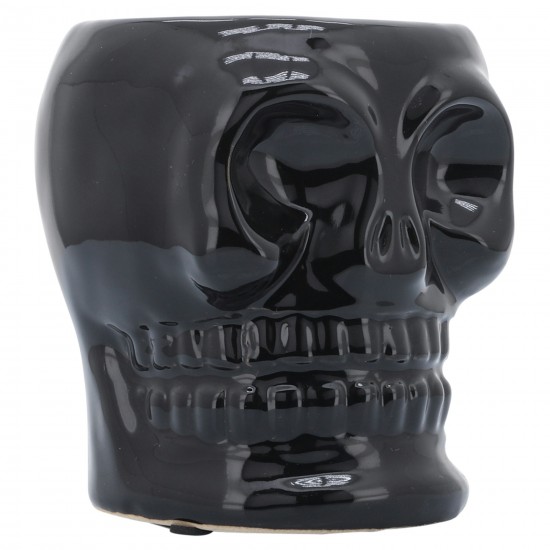 Cer, 5" Skull Vase, Black