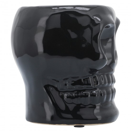 Cer, 5" Skull Vase, Black