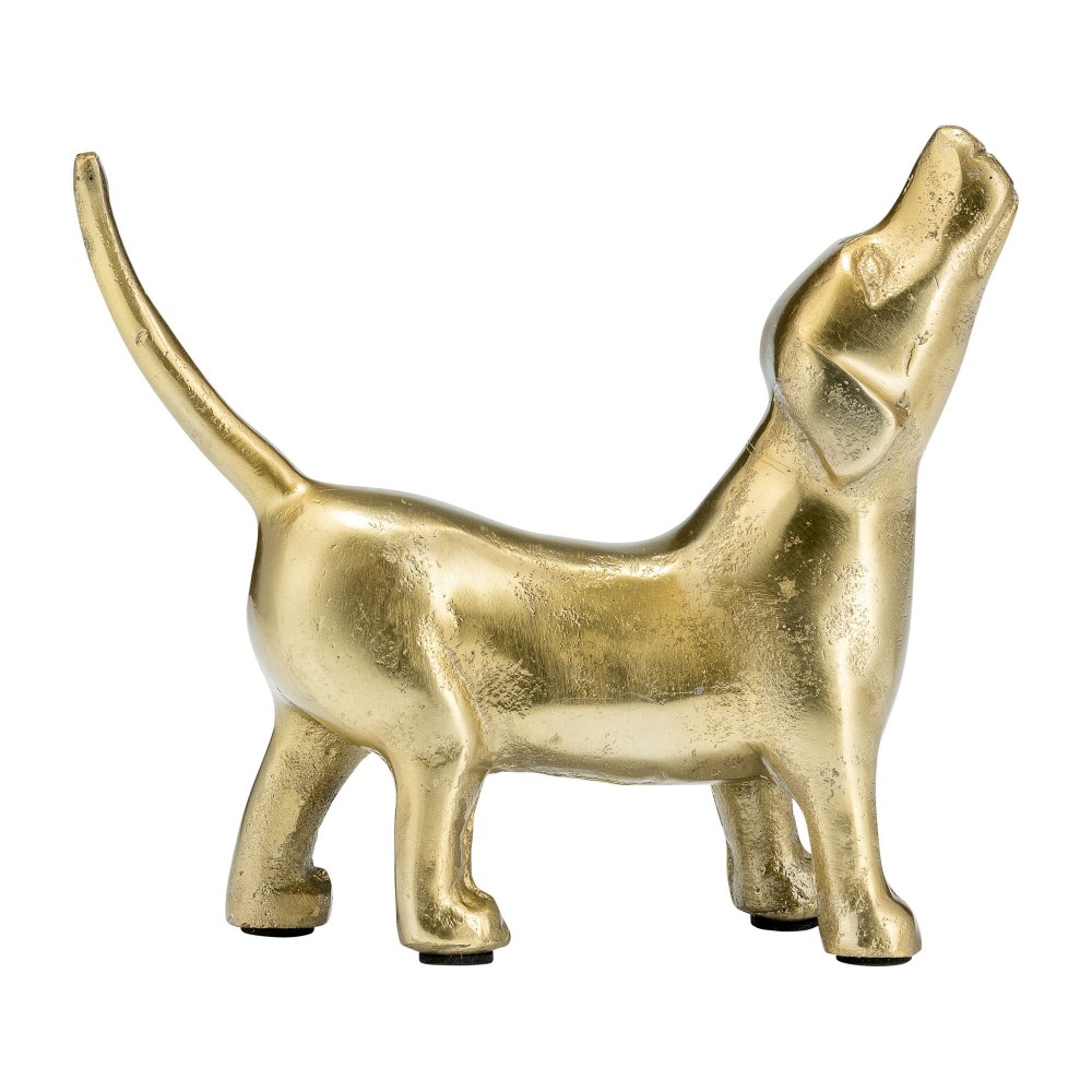 8"l Metal, Deco Howling Dog, Gold 8"l Metal, Deco Howling Dog, Gold