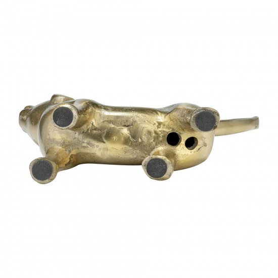 8"l Metal, Deco Howling Dog, Gold