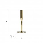 Metal, 8"h Taper Candle Holder, Gold