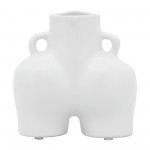 Cer, 6" Half Body Vase, White