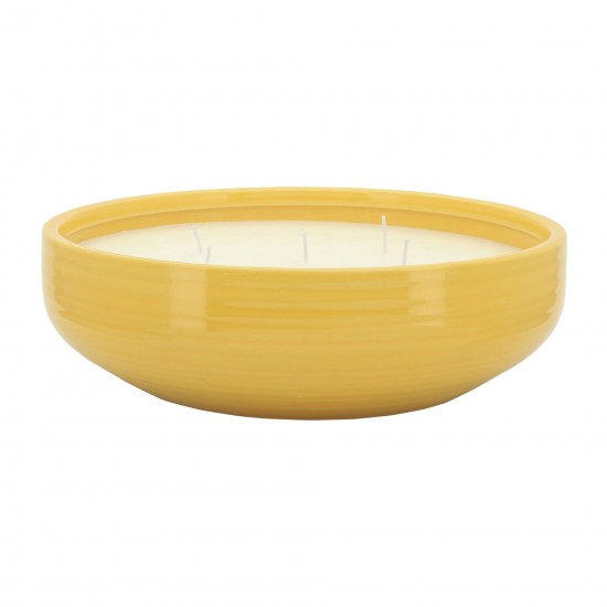 13" Bowl Candle By Liv & Skye 60oz, Yellow