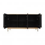 Wood, 70"l Ridges Sideboard, Black