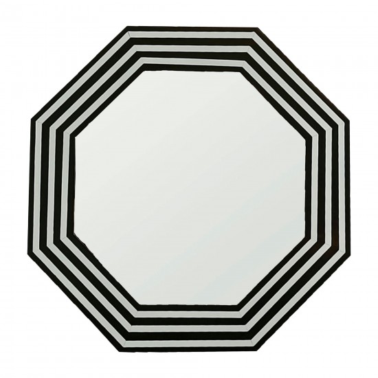 Resin 24x24 Octagon Mirror Blk/wht