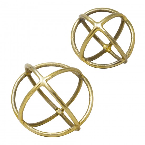 Metal 7" Orb Deco, Gold