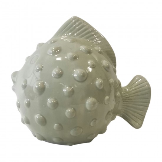 Cer, 8" Puffer Fish, Seafoam