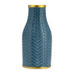 10" Chevron Vase, Teal