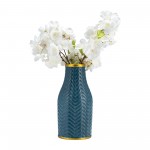 10" Chevron Vase, Teal