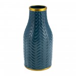 10" Chevron Vase, Teal