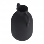 Cer, 10"h Eared Vase, Black