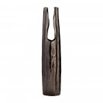 Metal, 24"h, Abstract Ridged Vase,blk Nickel