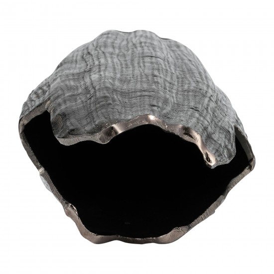 Metal, 24"h, Abstract Ridged Vase,blk Nickel