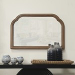 Wood, 36x24 Half Mirror, Brown Wb