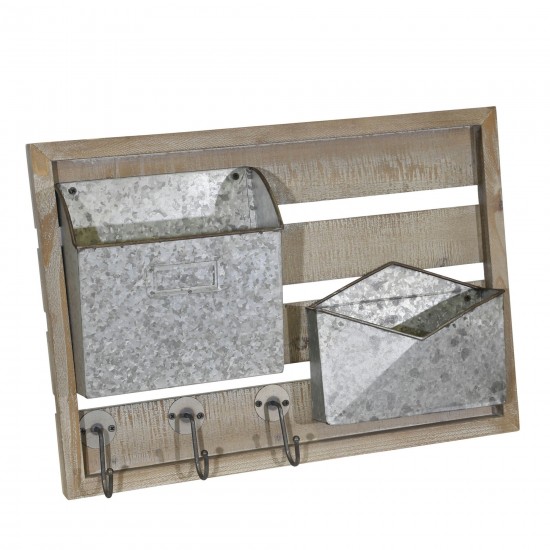 Ec, Wood/metal Wall Mail Organizer