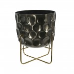 S/2 Metal 12/15" Hammered Planter, Gunmetal