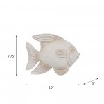 Resin 10" Fish Figurine, Whitewash