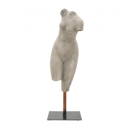 Resin, 26"h Torso, Gray Kd