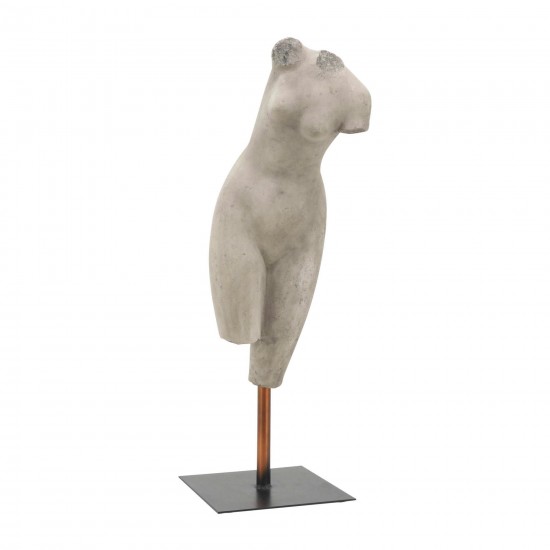 Resin, 26"h Torso, Gray Kd