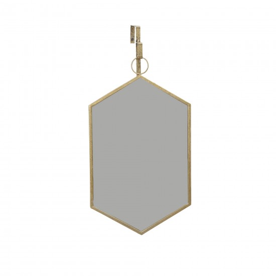 Ec, Hanging Gold Hexagon Mirror, Wb
