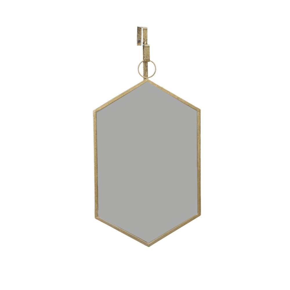 Ec, Hanging Gold Hexagon Mirror, Wb