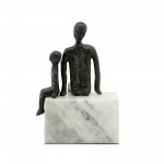 Metal, 10", Dad & Son Sitting Sculpture