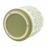 Cer,s/2 5/6" Circles Planter W/ Saucer, Olive