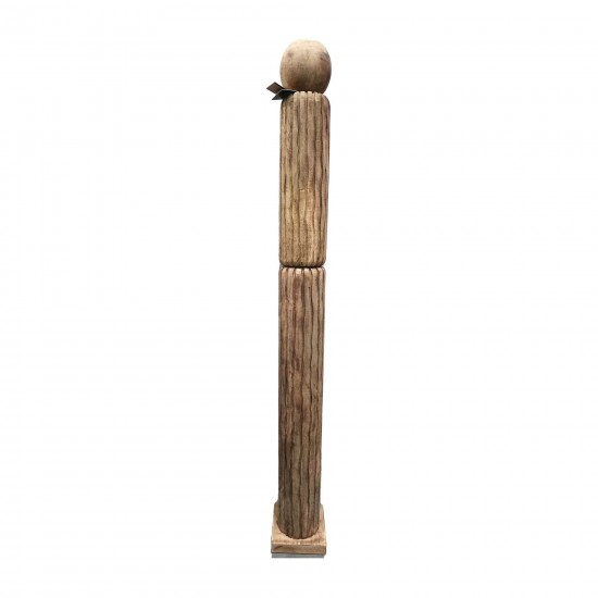 Wood, 60" Totem Pillar, Brown