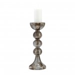 Glass, 18"h, Bubbly Candle Holder, Brown