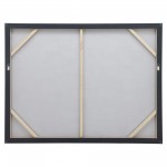 47x35 Handpainted Abstract Canvas, Gray