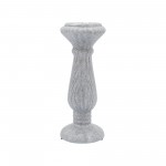 Cer, 10"h Candle Holder, Scratched, Silver